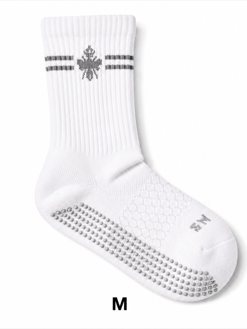 Bombas Gripper Half Calf Socks White M Pilates
